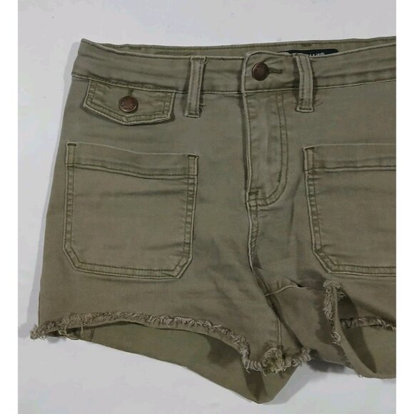 Judy Blue Mid Rise Raw Hem Jean Shorts - Picture 2 of 9